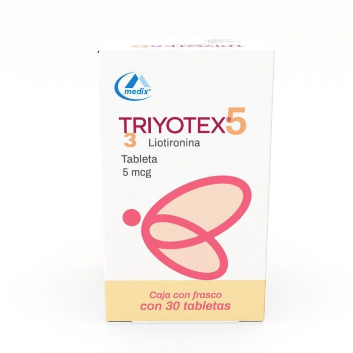 TRIYOTEX 5MCG C 30 TAB LIOTIRONINA