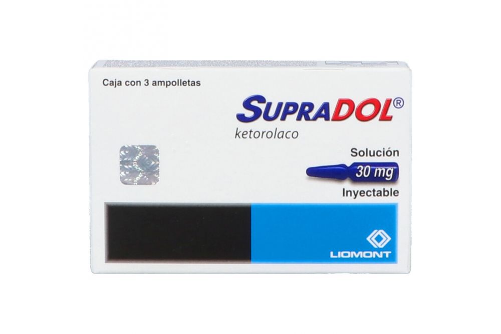 SUPRADOL 30MG C 3 AMP 2ML KETOROLACO