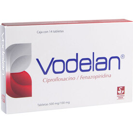 VODELAN 500MG/100MG C 14 TAB CIPROFLOXACINOFENAZOPIRIRIDINA