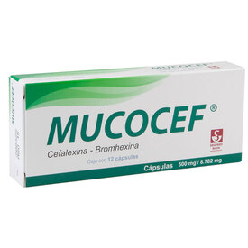 MUCOCEF 5008.782MG C 12 CAP CEFALEXINABROMHEXINA