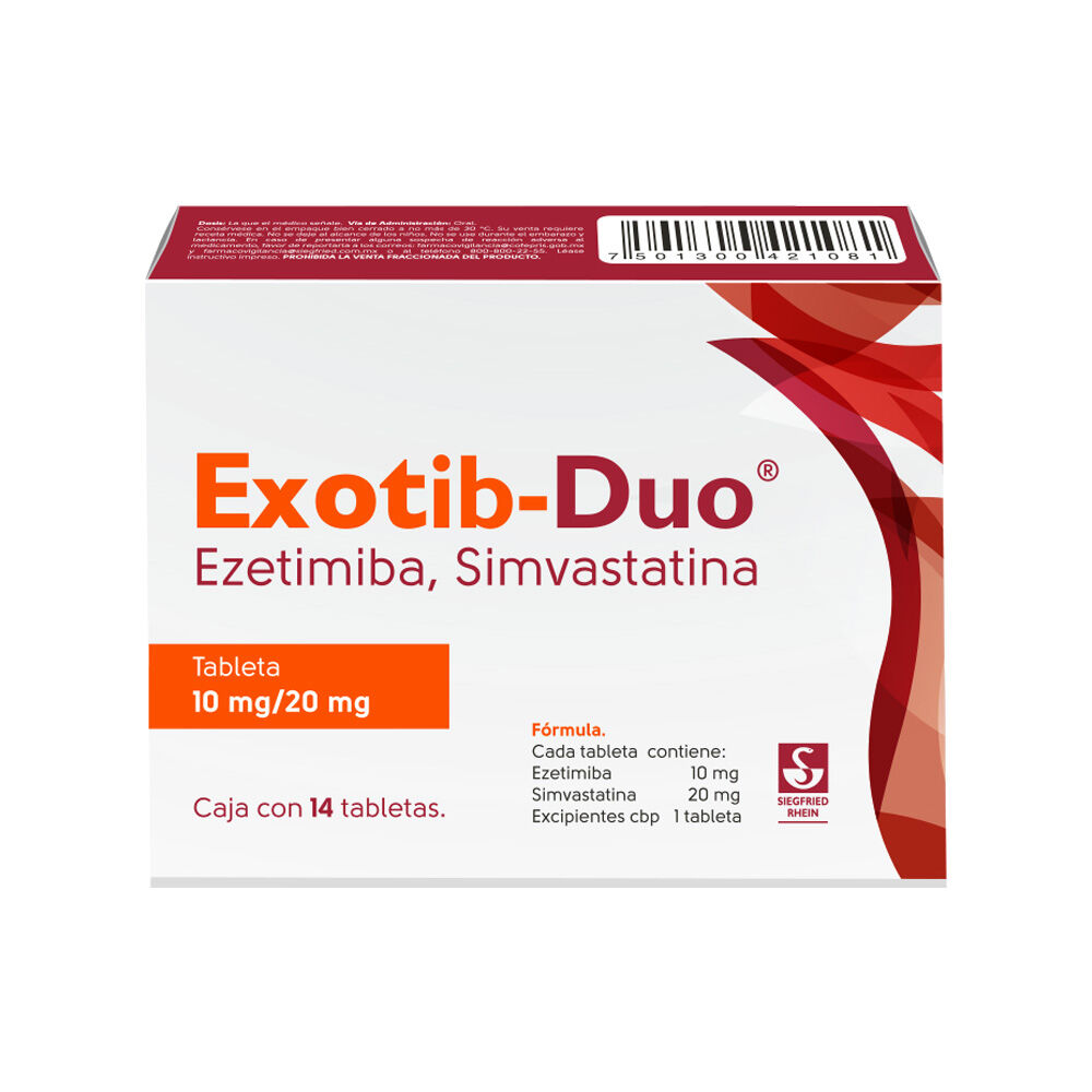 EXOTIB DUO 10/20MG C 14 TAB EZETIMIBASIMVASTATINA