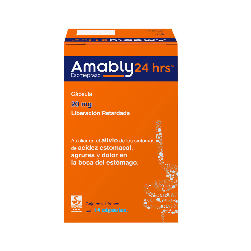 AMABLY 24HRS 20MG C 14 CAP ESOMEPRAZOL