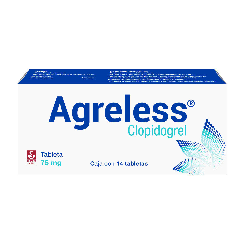 AGRELESS 75MG C 14 TAB CLOPIDOGREL