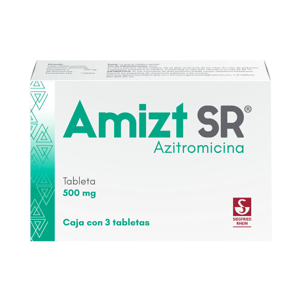 AMIZT SR 500MG C 3 TAB AZITROMICINA