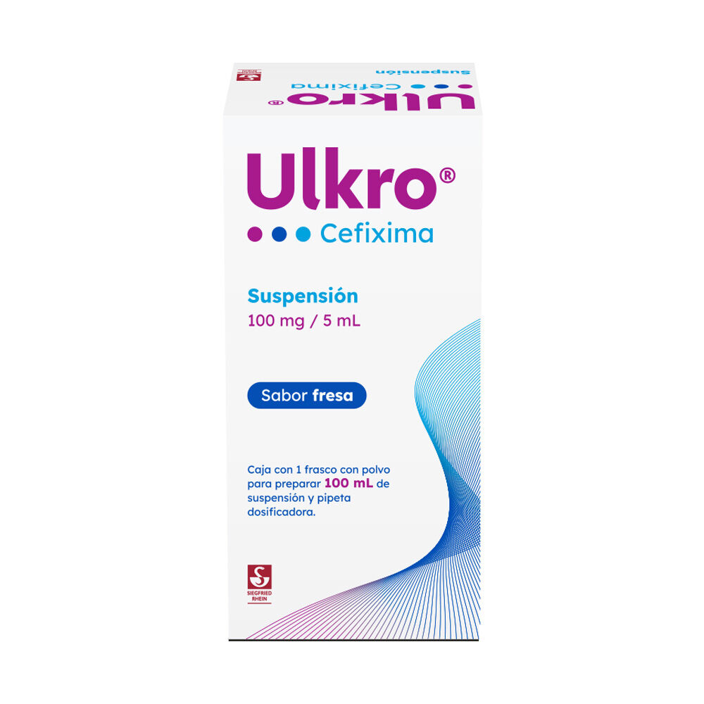 ULKRO 100MG5ML SUSP SAB FRESA 100ML CEFEXIMA