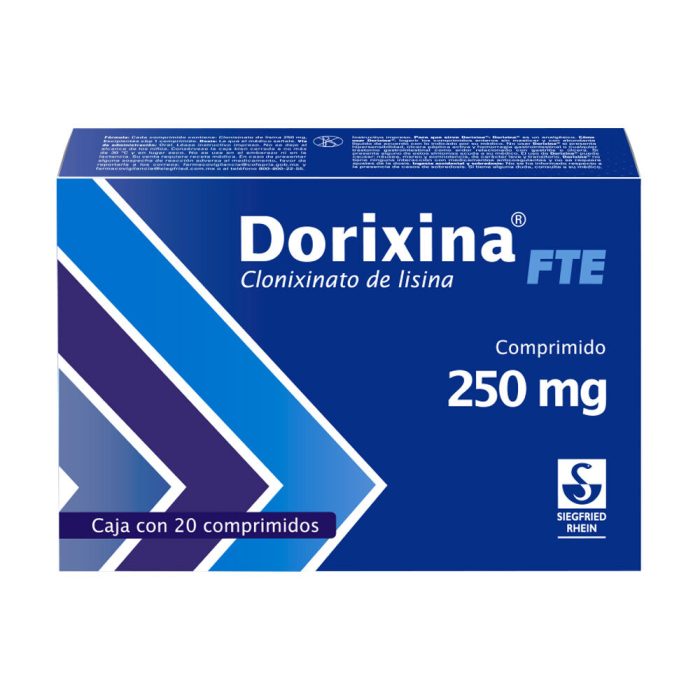 DORIXINA FTE 250MG C 20 COMPRIM CLONIXINATO DE LISINA