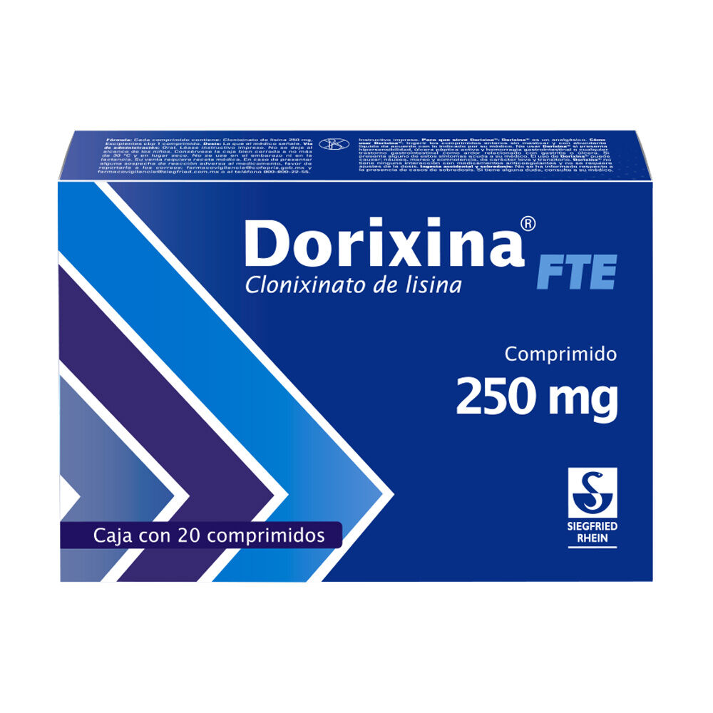 DORIXINA FTE 250MG C 20 COMPRIM CLONIXINATO DE LISINA