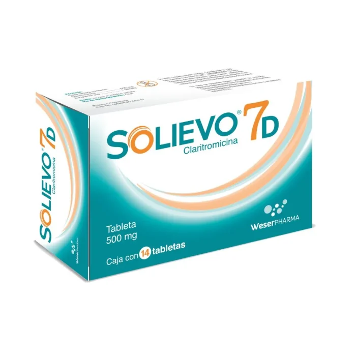 SOLIEVO 500MG C 14 TAB CLARITROMICINA