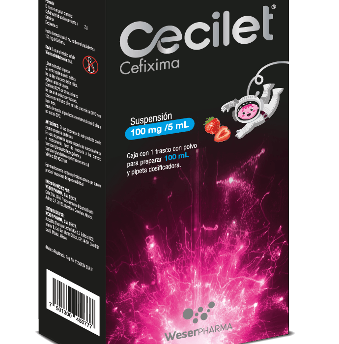CECILET 100MG/5ML SUSP ORAL 100ML CEFIXIMA