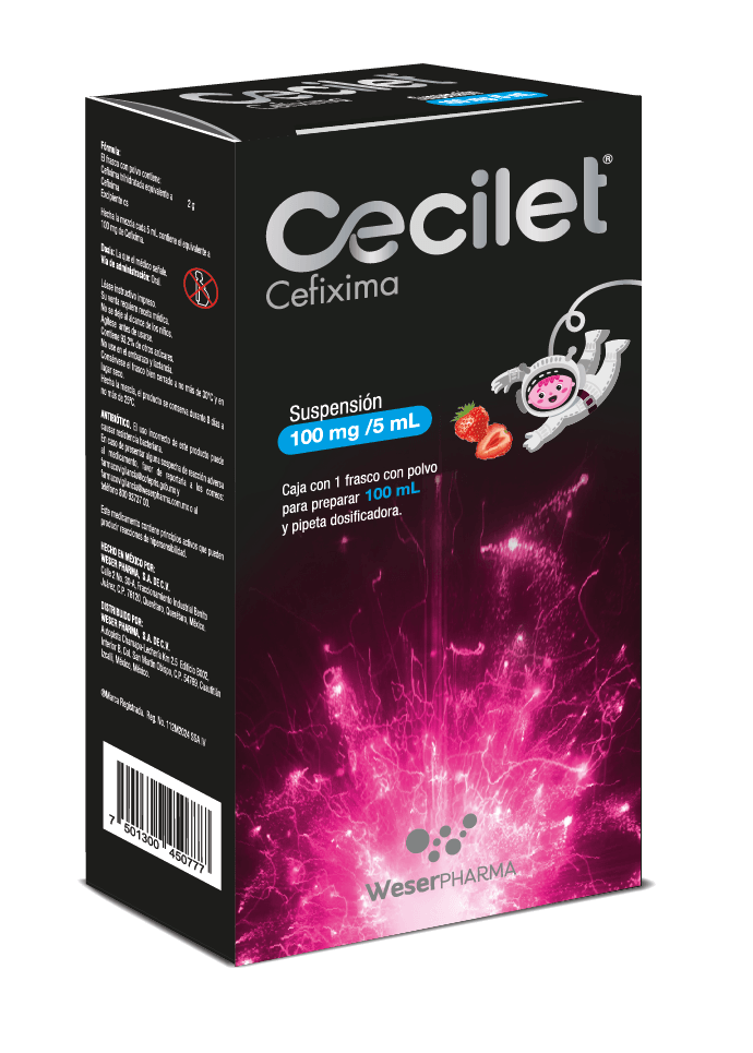 CECILET 100MG/5ML SUSP ORAL 100ML CEFIXIMA
