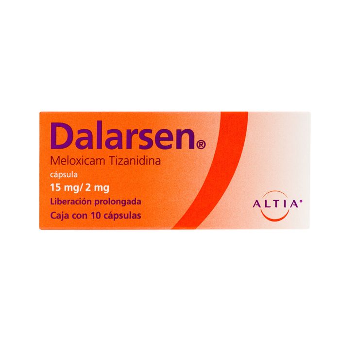 DALARSEN 15/2MG C 10 CAP MELOXICAM/TIZANIDINA