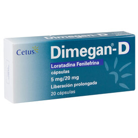 DIMEGAN D 5MG/20MG C 20 CAP LORATADINAFENILEFRINA