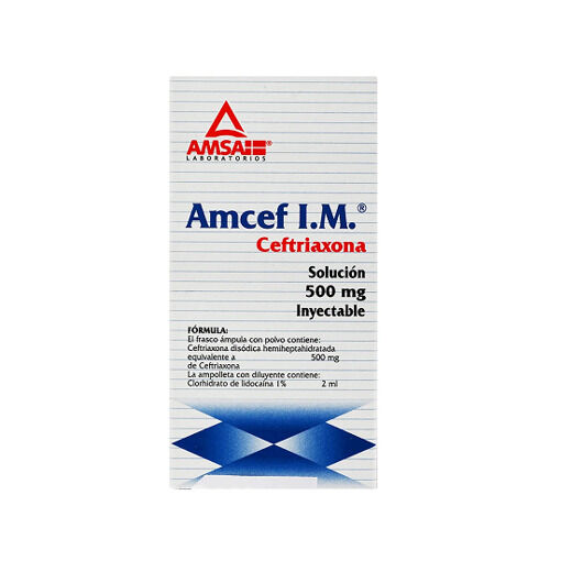 AMCEF FA 500MG IM CEFTRIAXONA