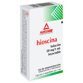 HIOSCINA 20MG SOL INY 1ML C 3 AMP AMSA