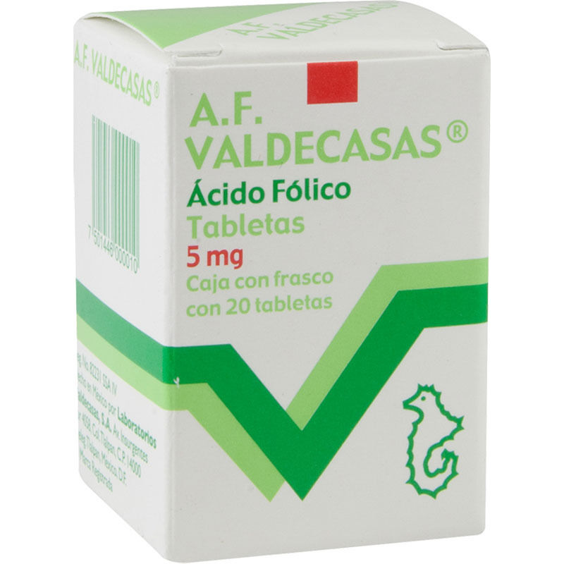 ACIDO FOLICO 5MG C 20 TAB VALDECASAS