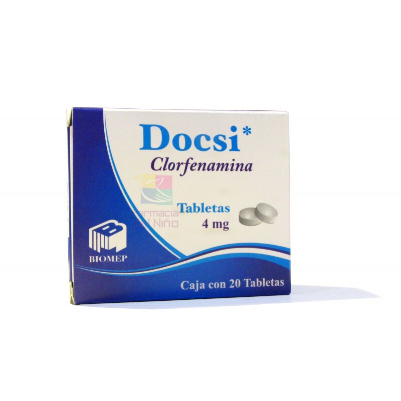 DOCSI 4MG C 20 TAB CLORFENAMINA