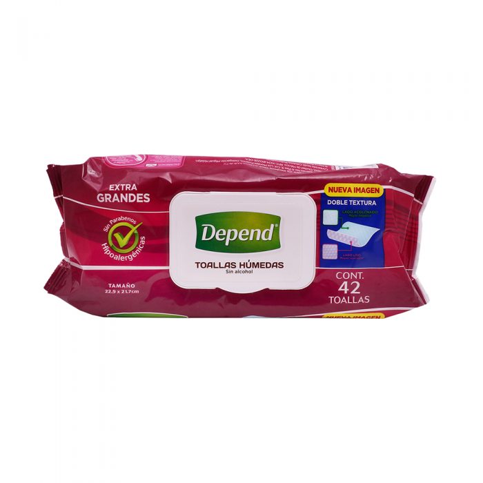 DEPEND TOALLAS HUMEDAS SIN ALCOHOL C 42