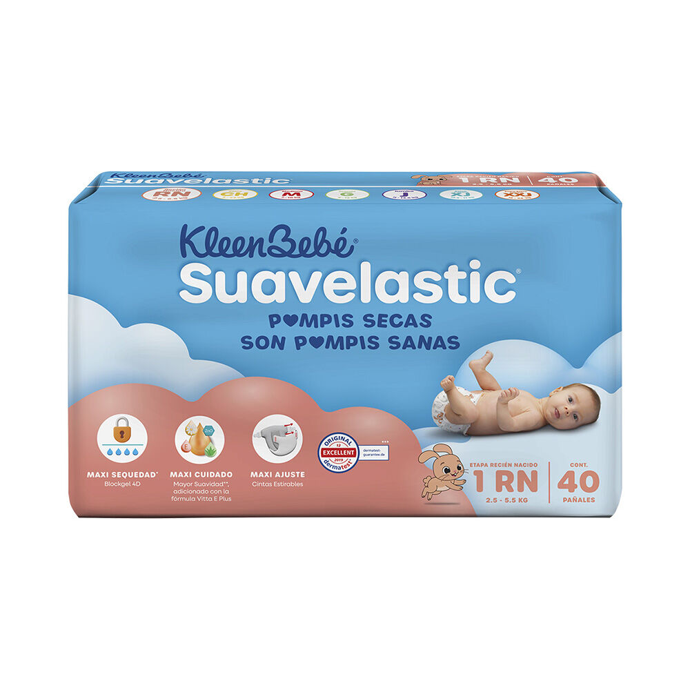 KLEEN BEBE SUAVELASTIC RECIEN NACIDO C 40 PANALES