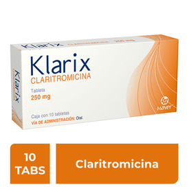KLARIX 250MG C 10 TAB CLARITROMICINA