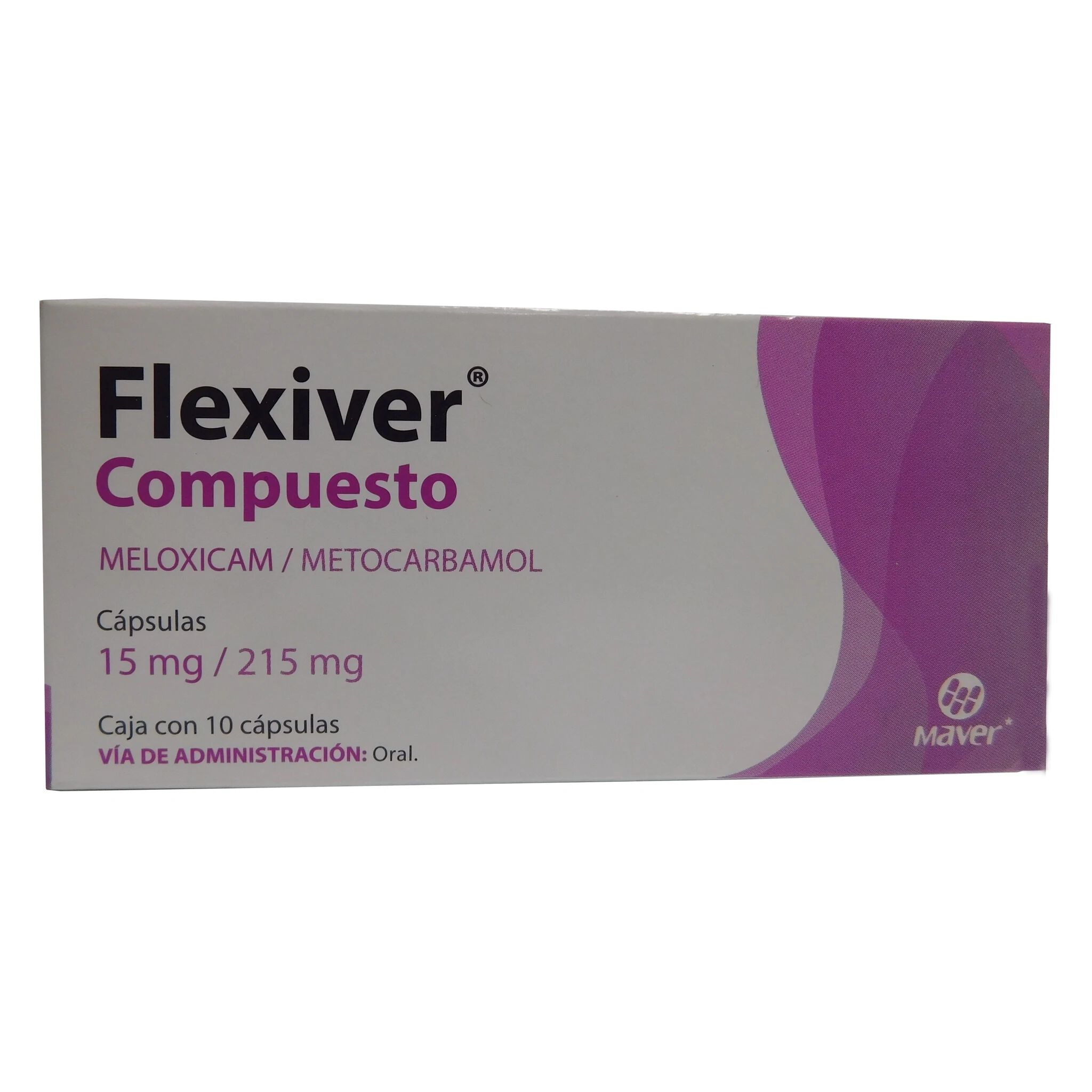 FLEXIVER COMPUESTO 15/215MG C 10 CAP MELOXICAM/METOCARBAMOL