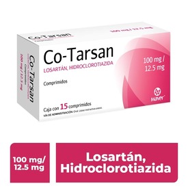 CO TARSAN 100/12.5MG C 15 TAB LOSARTANHIDROCLOROTIAZIDA