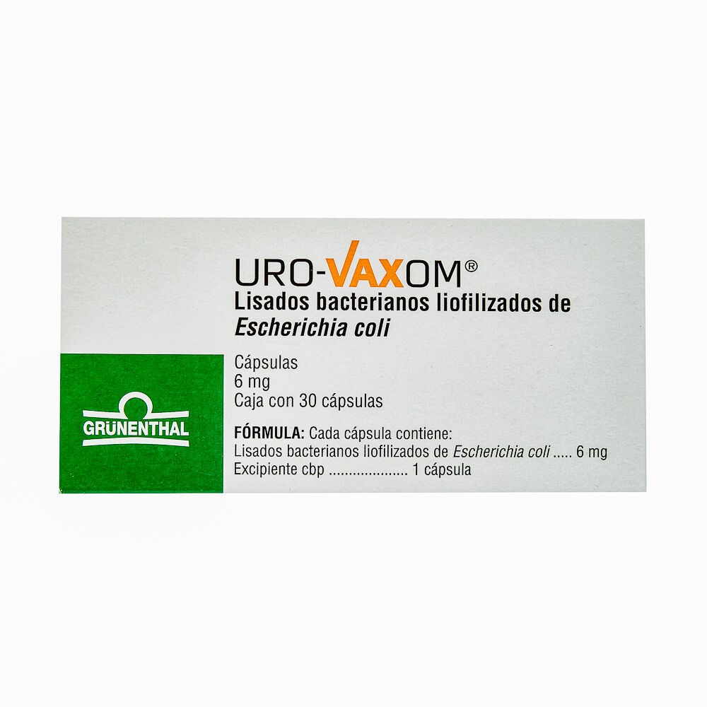UROVAXOM 6MG C 30 6MGUROVAXOM 6MG C 30 CAP LISADOS BACT LIOFILIZADOS DE ESCHEICHIA COLI