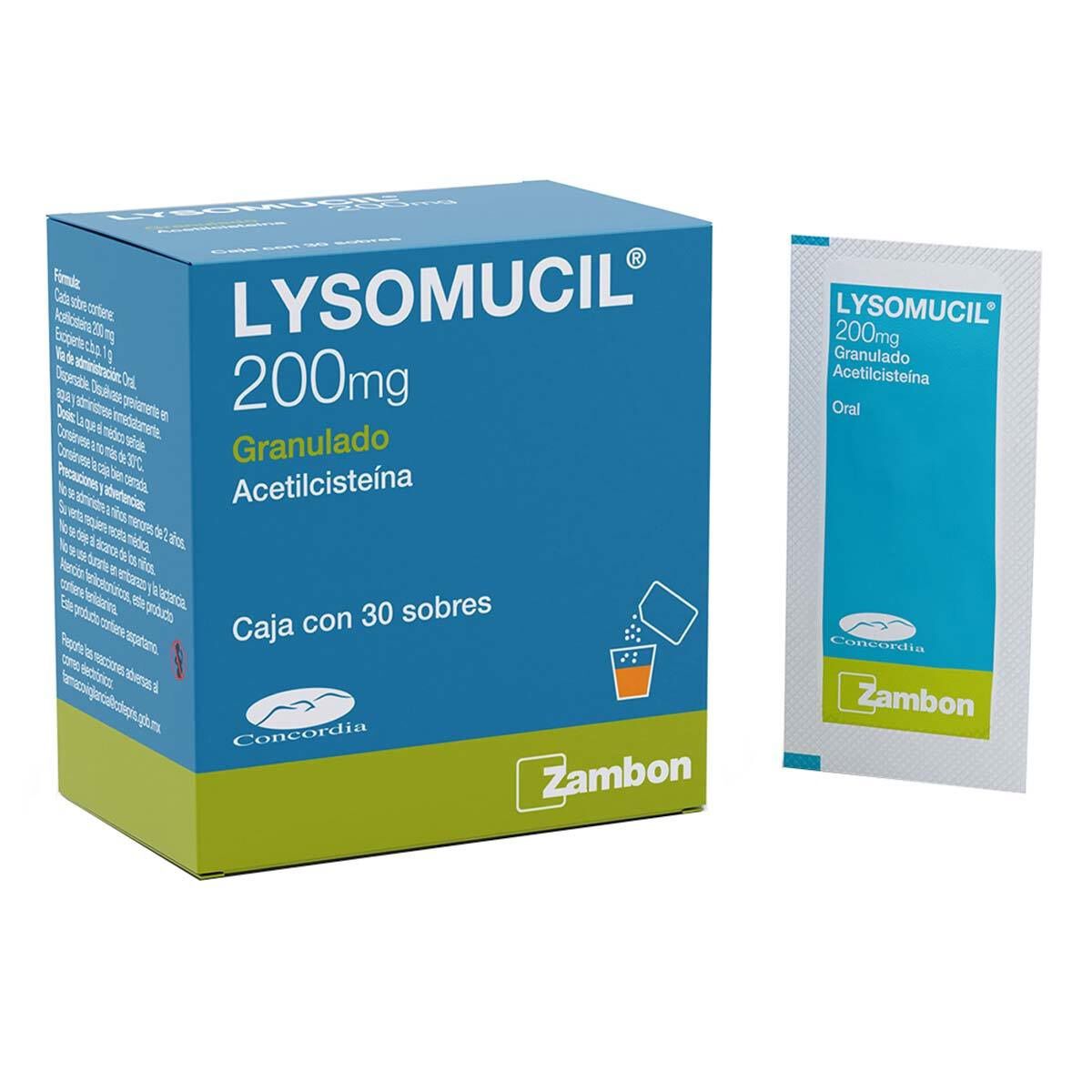 LYSOMUCIL 200MG GRANULADO C 30 SOBRES ACETILCISTEINA