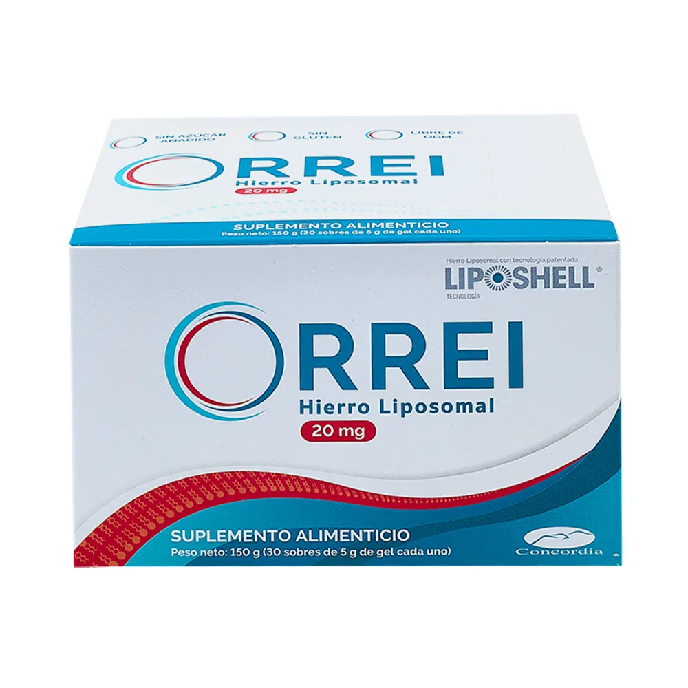 ORREI HIERRO LIPOSOMAL 20MG C 30 SOBRES