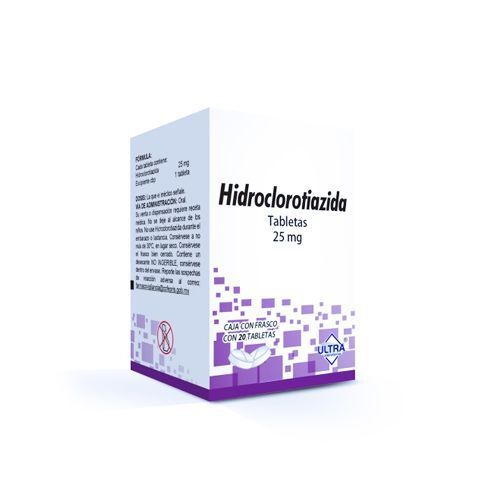 HIDROCLOROTIAZIDA 25MG C 20 TAB ULTRA