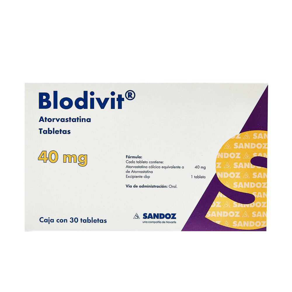 BLODIVIT 40MG C 30 TAB ATORVASTATINA