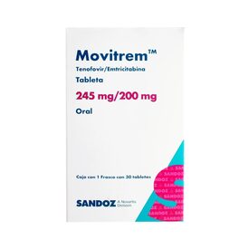 MOVITREM 245/200MG C 30 TAB EMTRICITABINA/TENOFOVIR