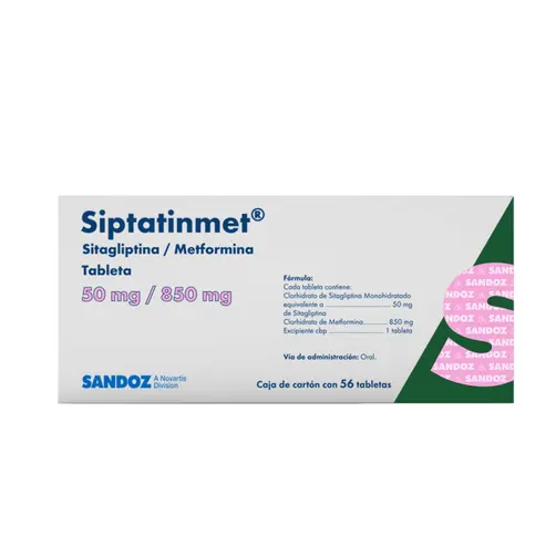 SIPTATINMET 50/850MG C 56 TAB SITAGLIPTINA/METFORMINA