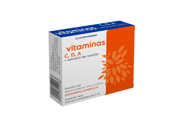 VITAMINAS C D A AMP ING 3ML C 5 PZ QUIMPHARMA