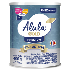 ALULA GOLD PREMIUM SIN LACTOSA 012 MESES 400G