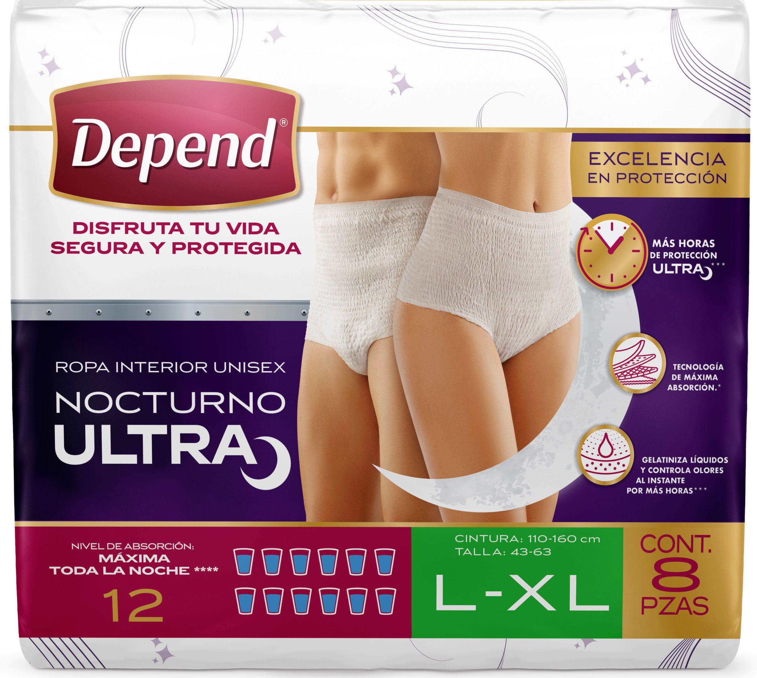 DEPEND ROPA UNIT NOCTURNO ULTRA GDE C 8 PZ