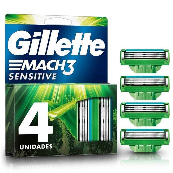 GILLETTE MACH 3 SENSITIVE C ALOE C 4 CARTUCHOS