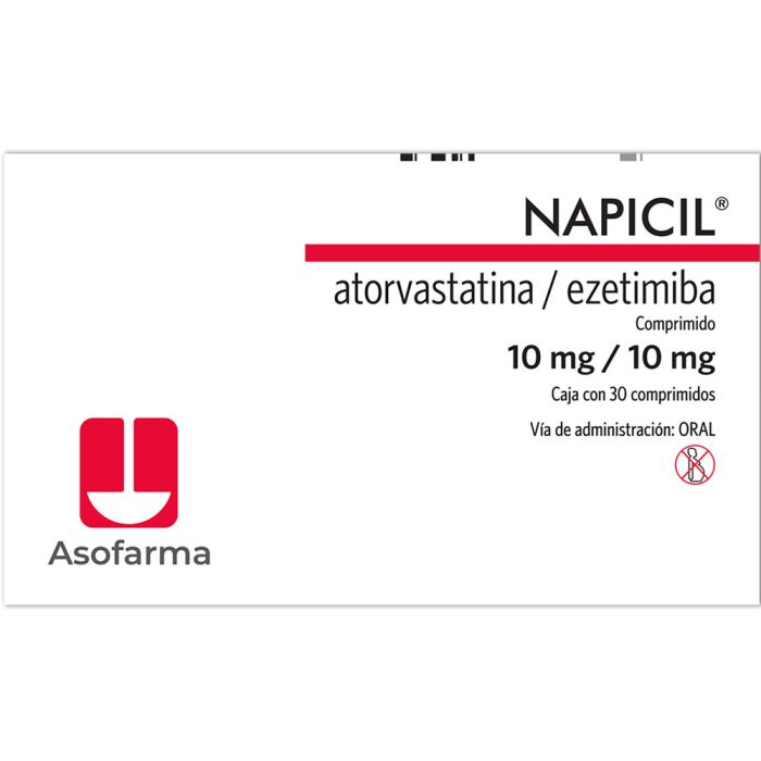 NAPICIL 10/10MG C 30 COMPRIMIDOS ATORVASTATINAEZETIMIBA
