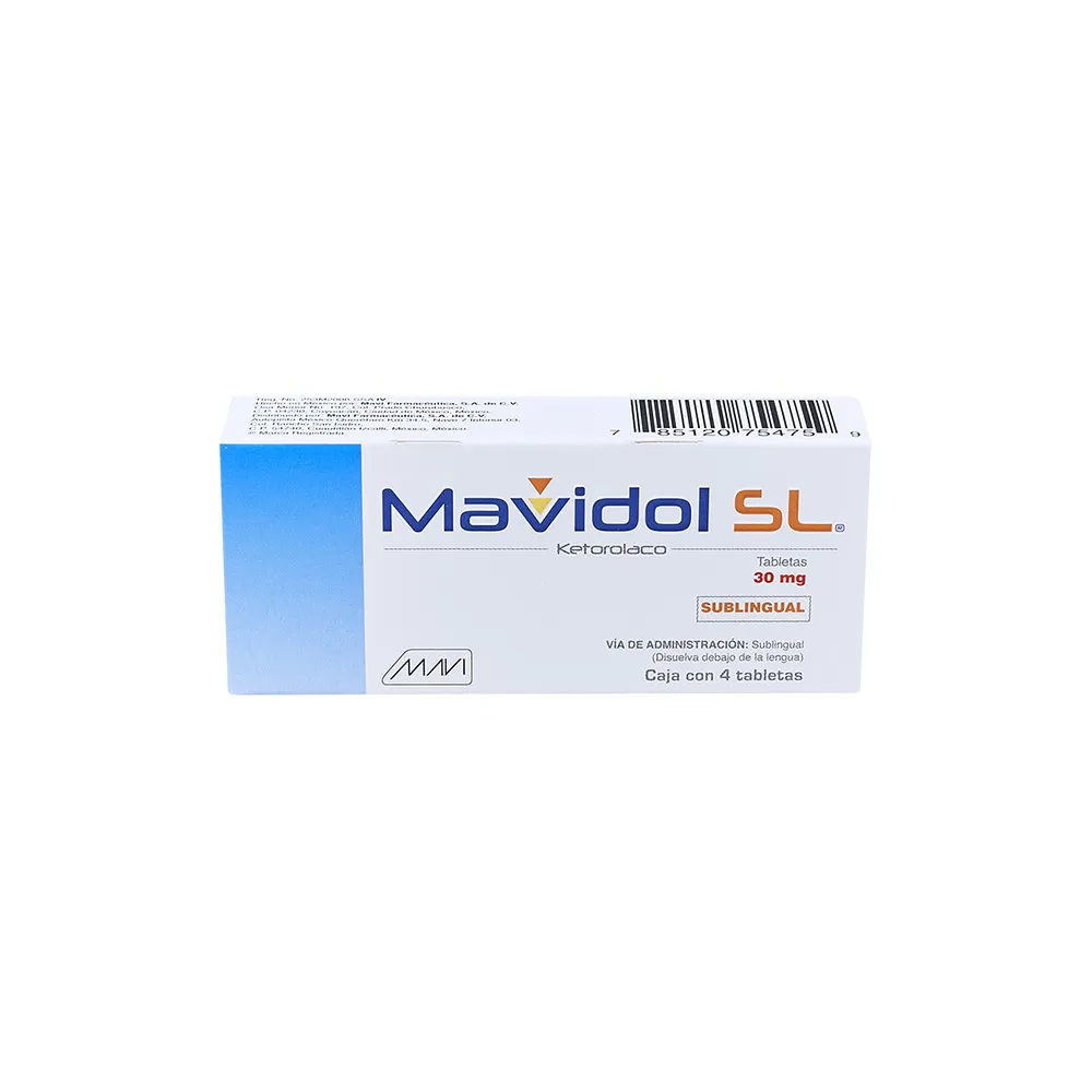 MAVIDOL SL 30MG C 4 TAB KETOROLACO