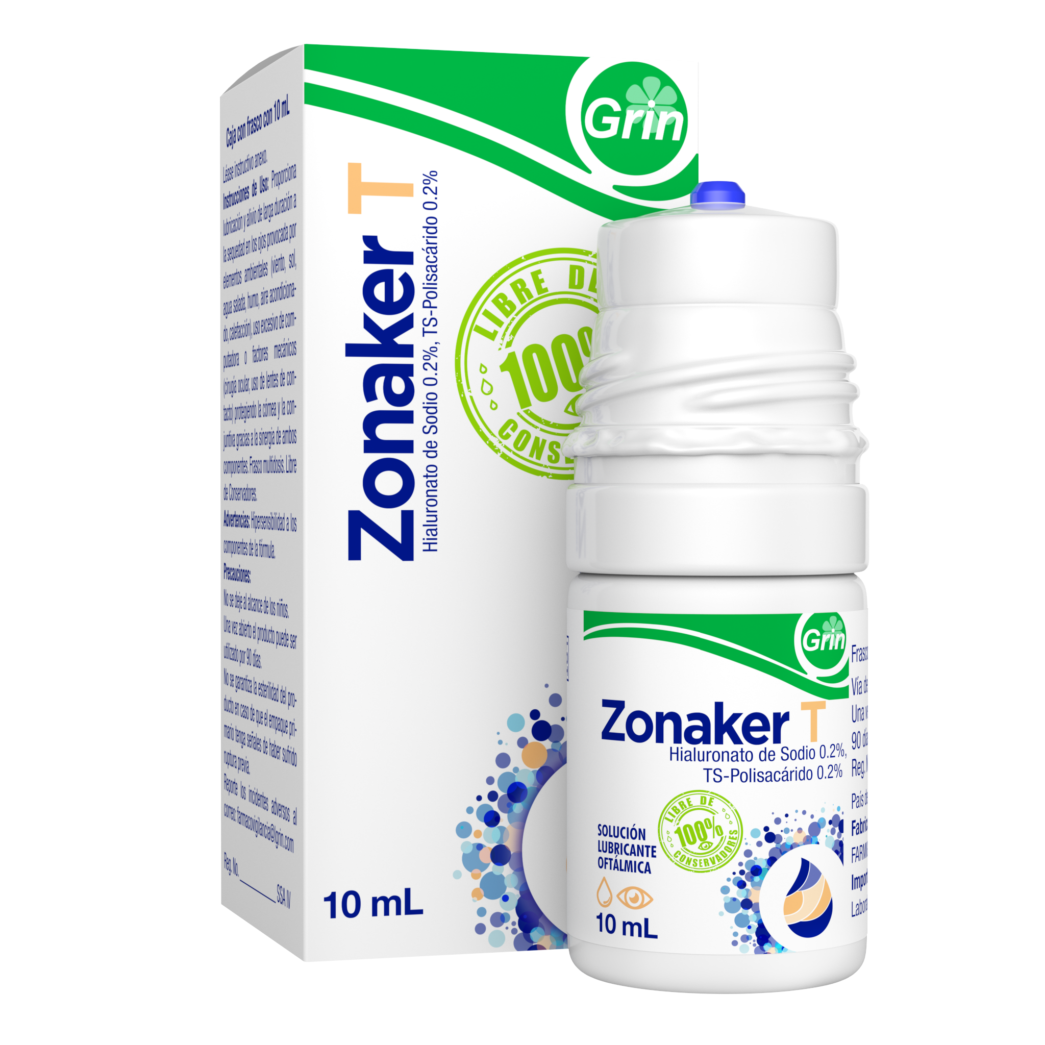 ZONAKER T SOL LUB OFTALM 10ML NV