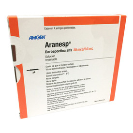 ARANESP 30MCG/0.3ML 4X1 JGA PRELLENADA DARBEPOETINA ALFA