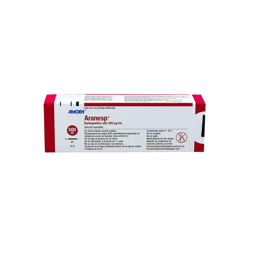 ARANESP 500MCG JGA PRELLENADA 1ML DARBEPOETINA ALFA SE